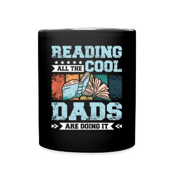 Papa fahther lisant des livres - Mug uni - noir - Devant