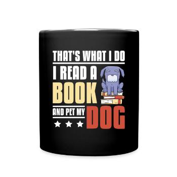 Lire un livre et chien de compagnie - Mug uni - noir - Devant