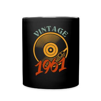 61 birthday born in 1961 - Full Colour Mug - black - Front