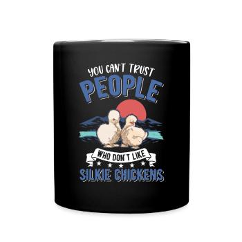 Silk Chicken Gift Silkie Chicken - Full Colour Mug - black - Front