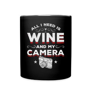 Photo - Tout ce dont j’ai besoin, c’est de vin et de mon - Mug uni - noir - Devant