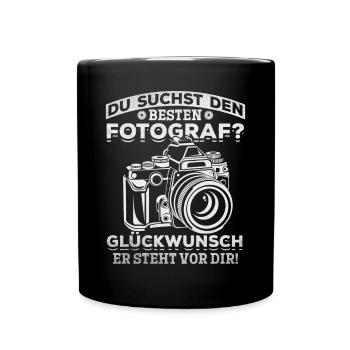 Fotografen Kamera Fotografie Du suchst den besten - Tasse einfarbig - Schwarz - Vorne