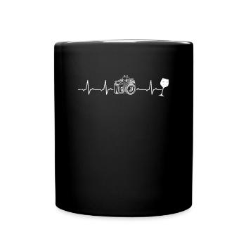 Fotografie Heartbeat Weinkamera Fotograf Heartbeat - Tasse einfarbig - Schwarz - Vorne