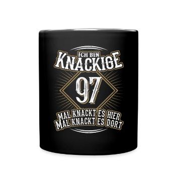 97. Geburtstag Lustig Geschenk - Tasse einfarbig - Schwarz - Vorne