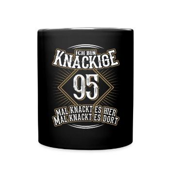 95. Geburtstag Lustig Geschenk - Tasse einfarbig - Schwarz - Vorne