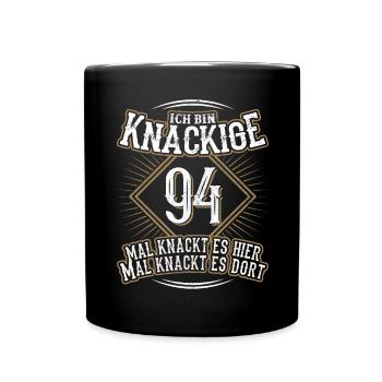 94. Geburtstag Lustig Geschenk - Tasse einfarbig - Schwarz - Vorne