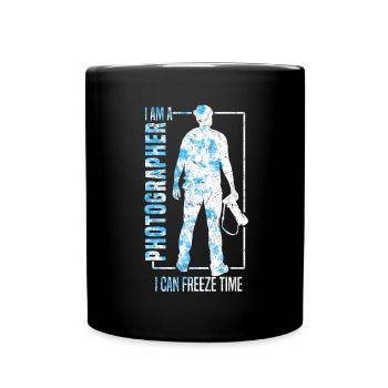 Fotografie Ich bin ein Fotograf Ich kann die Zeit - Tasse einfarbig - Schwarz - Vorne