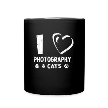 Amoureux des chats, propriétaire de chats, appareil photo, photographe, - Mug uni - noir - Devant