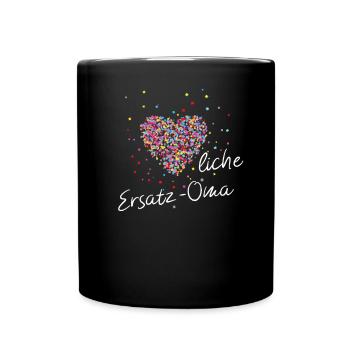 Ersatzoma Mit Herz Oma Omi Grossmutter - Tasse einfarbig - Schwarz - Vorne