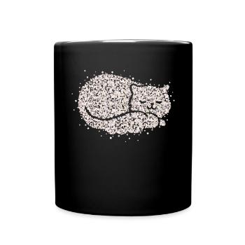 Schnurren Katzen Schlafshirt Kuschelshirt Geschenk - Tasse einfarbig - Schwarz - Vorne
