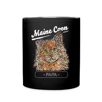 Maine Coon Stubentiger Propriétaire de chat Katzenpapa - Mug uni - noir - Devant