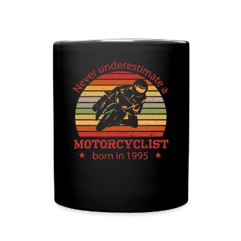 Motorcycle vintage 1995 birthday moped - Full Colour Mug - black - Front