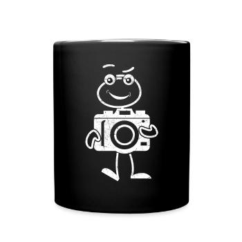 Camera Photographer Stick figure Photo Funny - Full Colour Mug - black - Front