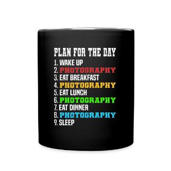 Plan du photographe pour la journée - Mug uni - noir - Devant