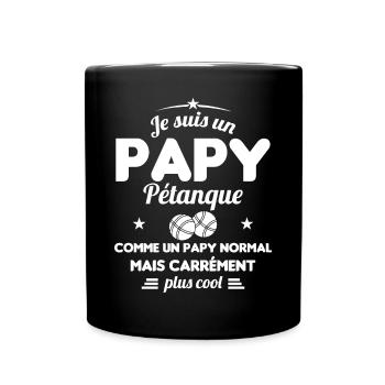 Un Papy Pétanque Comme Un Papy Normal - Mug uni - noir - Devant