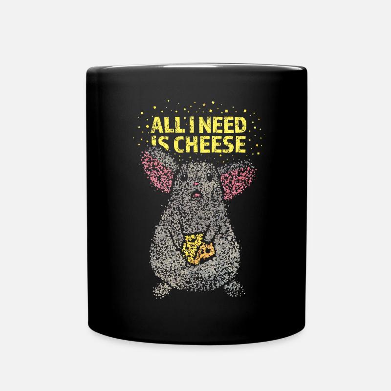 Rats Souris Propriétaire Maison Souris Fromage Fromage Amateur - Mug uni - noir