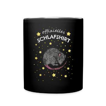 Offizielles Schlafshirt Mäuse Nagetier Hausmaus - Tasse einfarbig - Schwarz - Vorne