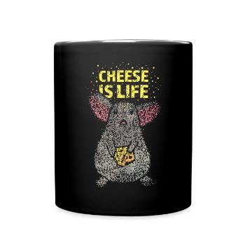 Souris Propriétaire Rats Rongeur Maison Souris Fromage Fromage Fromager - Mug uni - noir - Devant