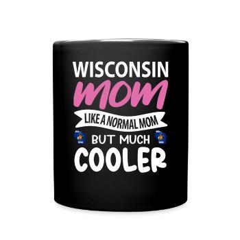 Wisconsin mother gift - Full Colour Mug - black - Front