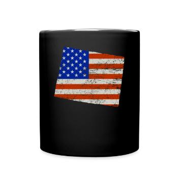 Wyoming Home Usa Flag Gift - Full Colour Mug - black - Front