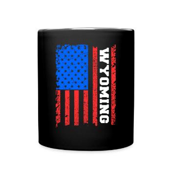 Wyoming Usa flaggen geschenk - Tasse einfarbig - Schwarz - Vorne