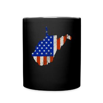 West Virginia Home Usa flag gift - Full Colour Mug - black - Front