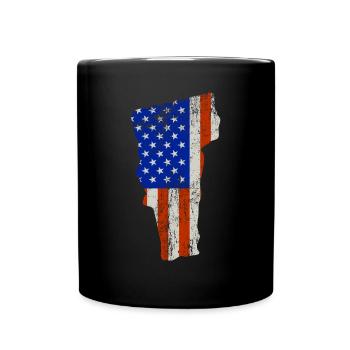 Vermont home flag gift - Full Colour Mug - black - Front