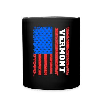 Vermont Usa flag gift - Full Colour Mug - black - Front