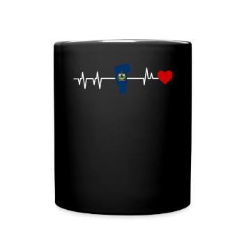 Vermont heartbeat gift - Full Colour Mug - black - Front
