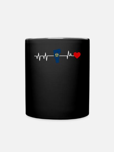 Vermont herzschlag geschenk - Tasse einfarbig - Schwarz