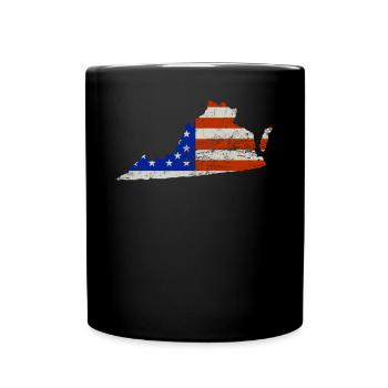 Virginia Home Usa flag gift - Full Colour Mug - black - Front