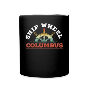 Roue de navire Columbus Day Christophe Colomb - Mug uni - noir - Devant