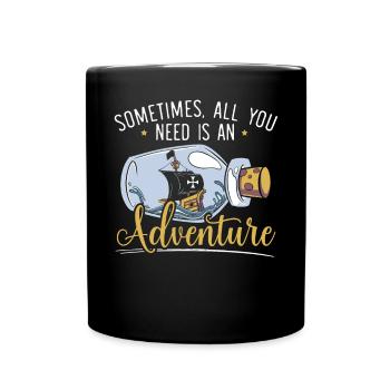 Tout ce dont vous avez besoin est une aventure Happy Columbus Day - Mug uni - noir - Devant