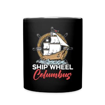 Roue de navire Columbus Day Christophe Colomb - Mug uni - noir - Devant