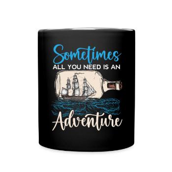 Tout ce dont vous avez besoin est une aventure Happy Columbus Day - Mug uni - noir - Devant