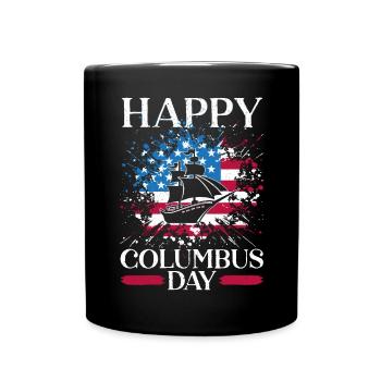Happy Columbus Day Christopher Columbus Navigator - Full Colour Mug - black - Front