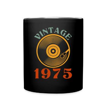 47 Geburtstag Jahrgang 1975 - Tasse einfarbig - Schwarz - Vorne