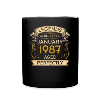 Birthday Legends est né en janvier 1987 - Mug uni - noir - Devant