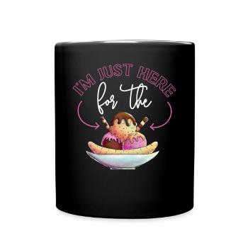 Crème glacée Je suis juste ici pour le - Mug uni - noir - Devant