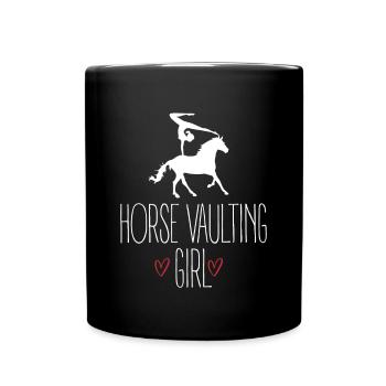 Horse Vaulting Girl Shirt Voltagieren Geschenk - Tasse einfarbig - Schwarz - Vorne