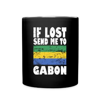 Gabun Flagge Spruch - Tasse einfarbig - Schwarz - Vorne