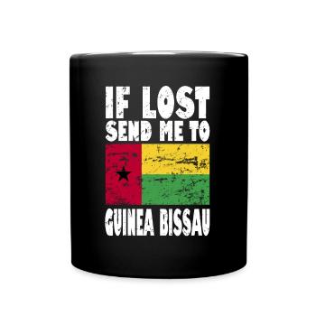 Guinea Bissau Flagge Spruch - Tasse einfarbig - Schwarz - Vorne