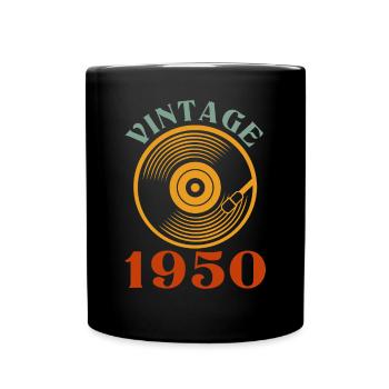 72 birthday born in 1950 - Full Colour Mug - black - Front
