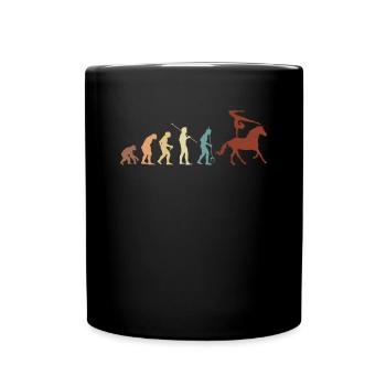 Evolution Vintage Retro Horse Vaulting Voltagieren - Full Colour Mug - black - Front