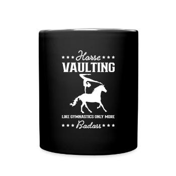 Horse Vaulting Shirt Voltagieren Geschenk - Tasse einfarbig - Schwarz - Vorne