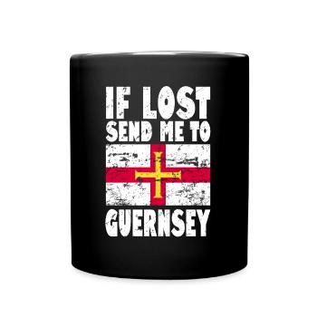 Dicton du drapeau de Guernesey - Mug uni - noir - Devant