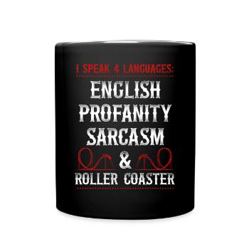 Montagnes russes Vintage I Speak 4 - Mug uni - noir - Devant