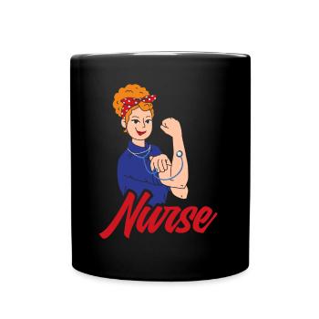 Krankenschwester Pfleger Krankenpfleger - Tasse einfarbig - Schwarz - Vorne