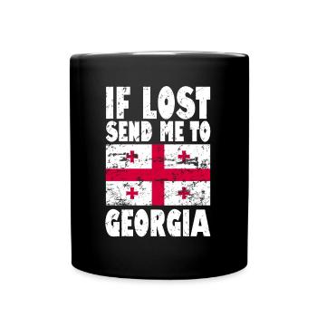 Drapeau de géorgie Disant - Mug uni - noir - Devant