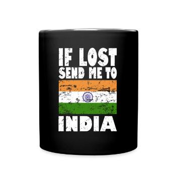 Drapeau de l’Inde - Mug uni - noir - Devant